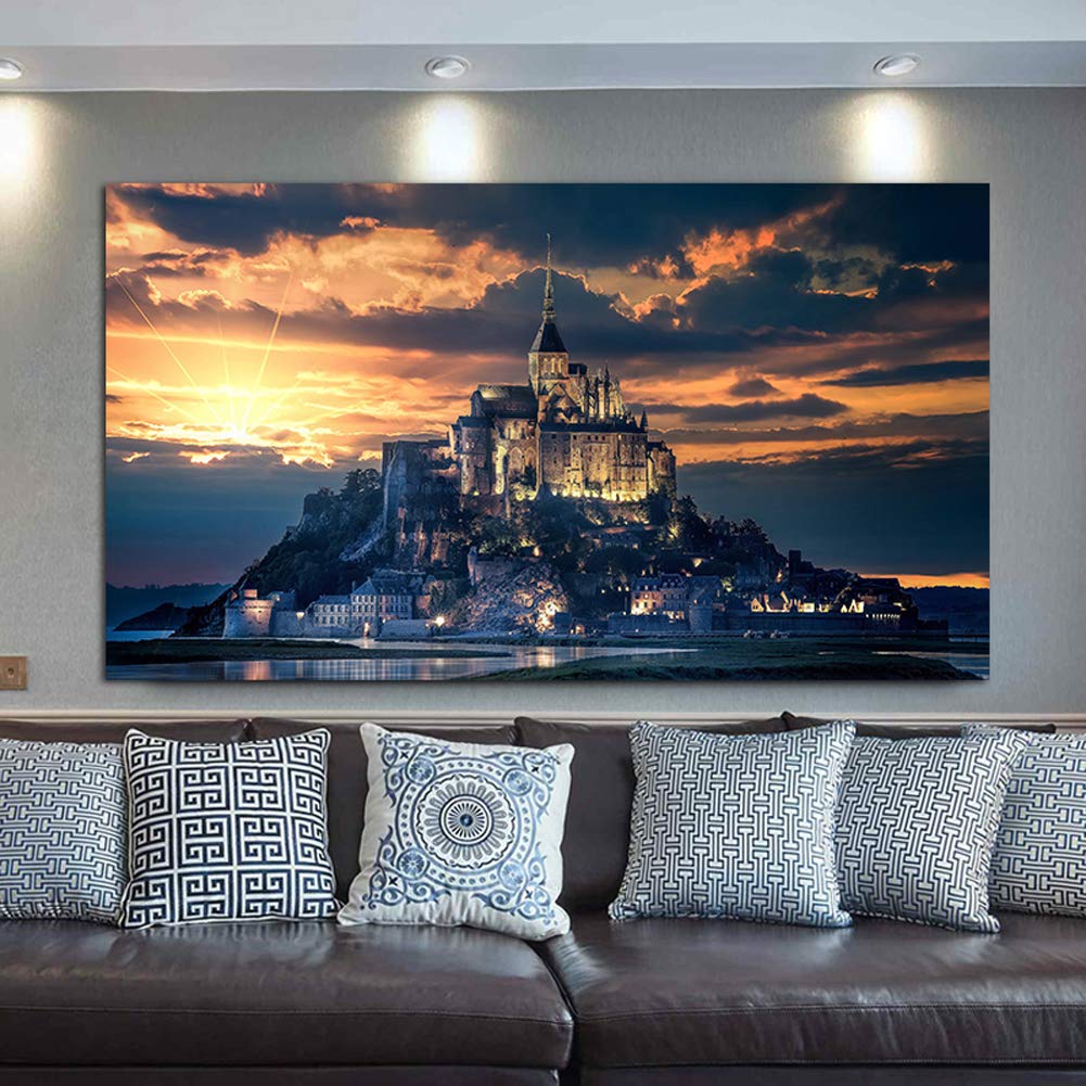 Amazon.com: Large Framed Le Mont-Saint-Michel Wall Art Mont Saint